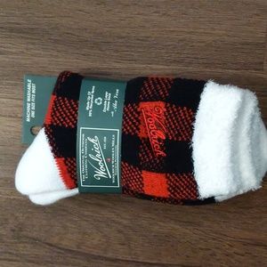 NWT Woolrich Red and Black Checkered Double Layer Socks